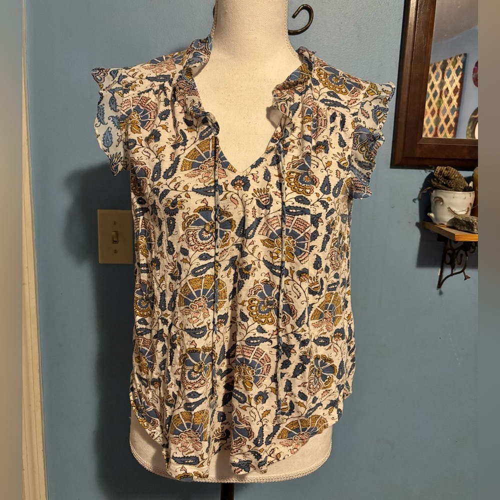 Lucky Brand, Floral, Ruffle Top
